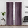 Eclipse Harper Rod Pocket Back Tab Energy Saving Blackout Single Curtain Panel In Purple