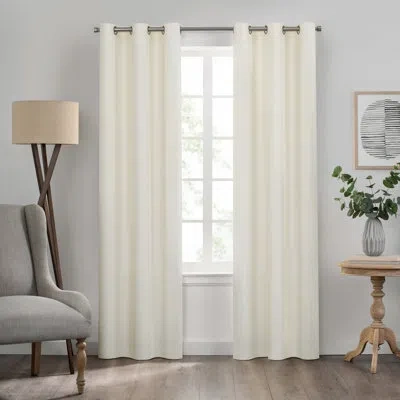 Eclipse Kendall Grommet Solid Blackout Curtain Panel In Ivory