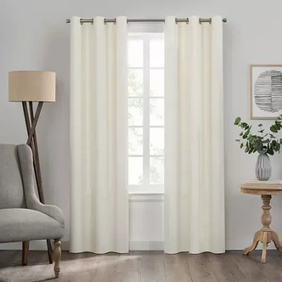 Eclipse Kendall Grommet Top Energy Saving Blackout Single Curtain Panel In Neutral
