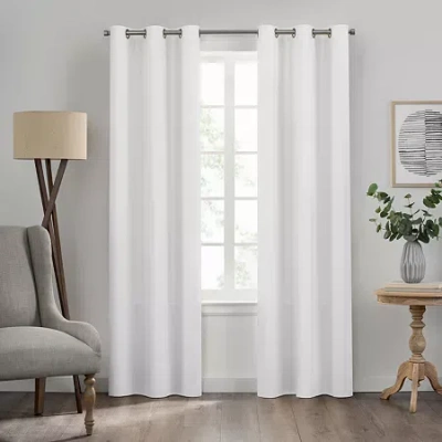 Eclipse Kendall Grommet Top Energy Saving Blackout Single Curtain Panel In White