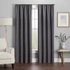 Eclipse Kendall Rod Pocket Blackout Single Curtain Panel In Black