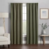 Eclipse Kendall Rod Pocket Blackout Single Curtain Panel In Green