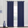 Eclipse Kingston Grommet Top Energy Saving Blackout Single Curtain Panel In Blue