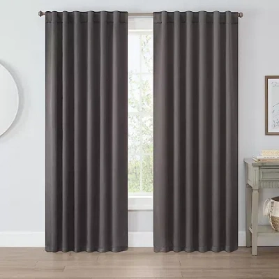 Eclipse Lambert Rod Pocket Light-filtering Set Of 2 Curtain Panel In Gray