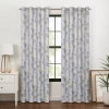 Eclipse Larissa Leaf Grommet Top 100% Blackout Single Curtain Panel In Blue
