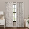 Eclipse Larissa Leaf Grommet Top 100% Blackout Single Curtain Panel In White