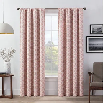 Eclipse Lollie Blackout Thermalayer, Rod Pocket Window Curtain Panel Pair In Coral