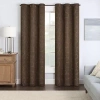 Eclipse Meridian Grommet Top Blackout Single Curtain Panel In Brown