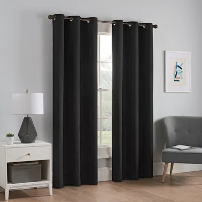Eclipse Microfiber Blackout Grommet Curtains, Solid Thermaback Window Curtains