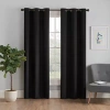 Eclipse Microfiber Grommet Top Energy Saving Blackout Single Curtain Panel In Black