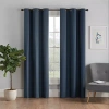 Eclipse Microfiber Grommet Top Energy Saving Blackout Single Curtain Panel In Blue