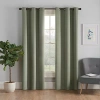 Eclipse Microfiber Grommet Top Energy Saving Blackout Single Curtain Panel In Green