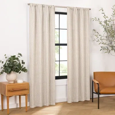 Eclipse Naya Blackout Thermal Rod Pocket Single Curtain Panel In Linen