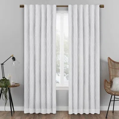 Eclipse Nora Geo Embroidery Absolute Zero Blackout Window Panel In White