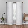 Eclipse Nora Geometric Embroidery Rod Pocket Back Tab Blackout Single Curtain Panel In White