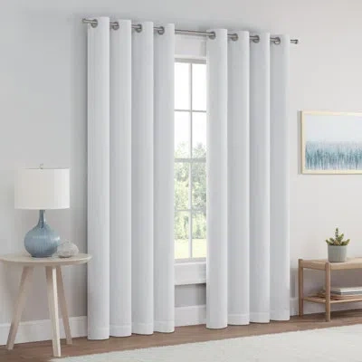 Eclipse Polyester Blackout Curtain Panel In White