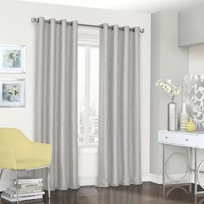 Eclipse Presto Grommet Top Energy Saving Blackout Single Curtain Panel In Gray