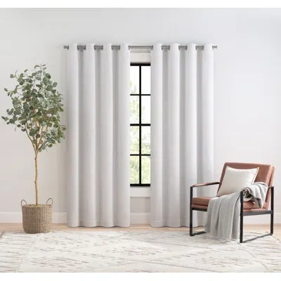 Eclipse Talisa Absolute Zero Blackout Plus Draft Stopper Window Curtain Panel, 50 Inches Wide X 84 Inches Lo In Off White