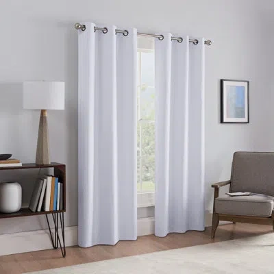 Eclipse Talisa Draft Blocker Fleece Insulated Absolute Zero 100% Blackout Grommet Panel Pair In White
