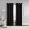Eclipse Thermapanel Grommet Top Light-filtering Single Curtain Panel In Black