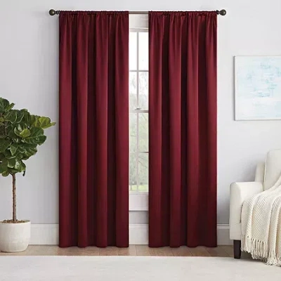 Eclipse Thermapanel Rod Pocket Light-filtering Single Curtain Panel In Burgundy