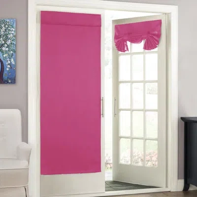 Eclipse Tricia French Door Panel, Room Darkening Door Curtain For Privacy In Pink