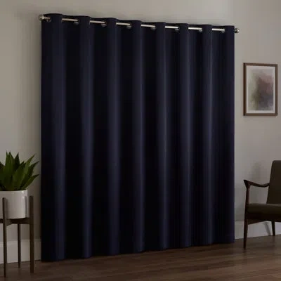 Eclipse Tricia Patio Door Panel, Room Darkening Single Curtain Panel For Sliding Door In Midnight