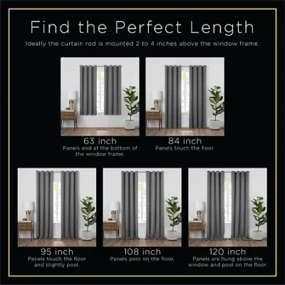 Eclipse Tricia Rod Pocket Light-filtering Single Curtain Panel In Black