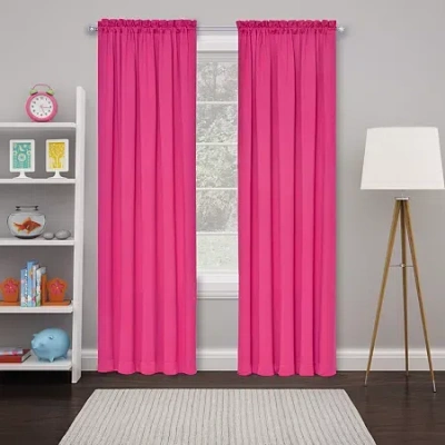 Eclipse Tricia Rod Pocket Light-filtering Single Curtain Panel In Pink