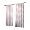 Eclipse Wavy Chevron Rod Pocket Energy Saving Blackout Single Curtain Panel In Pink