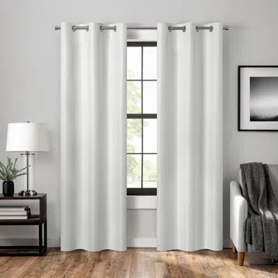 Eclipse Welwick Magnitech 100% Blackout Curtain, Grommet Window Curtain Panel, Seamless Magnetic Closure (2  In White