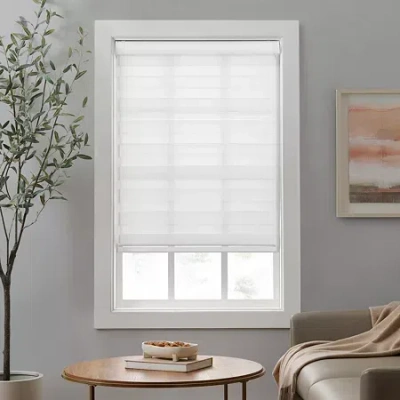 Eclipse Zebra Cordless Light-filtering Roller Shade In White