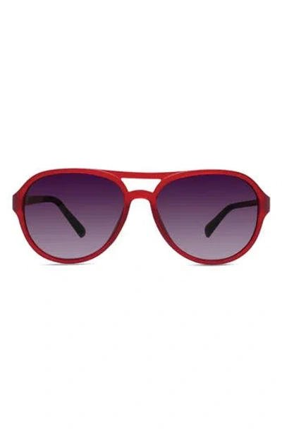 Eco Cimarron 56mm Polarized Shield Sunglasses In Red