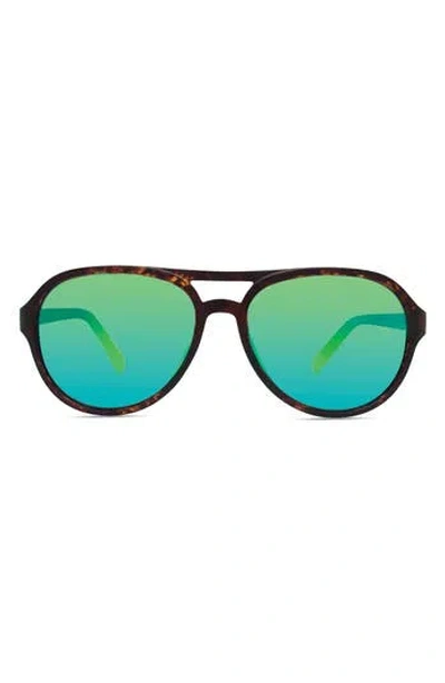 Eco Cimarron 56mm Polarized Shield Sunglasses In Brown