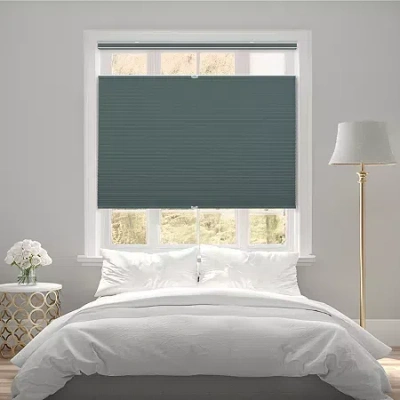 Eco Estates Custom Top Down Bottom Up 100% Blackout Cellular Shade In Blue
