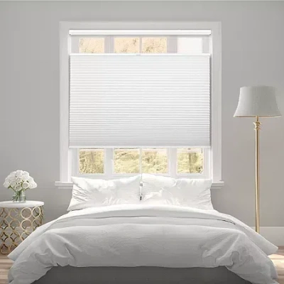 Eco Estates Custom Top Down Bottom Up 100% Blackout Cellular Shade In White