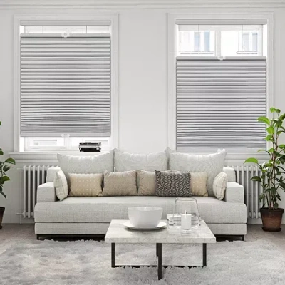 Eco Estates Honeycomb Custom Cordless Top Down Bottom Up Blackout Cellular Shade In Gray
