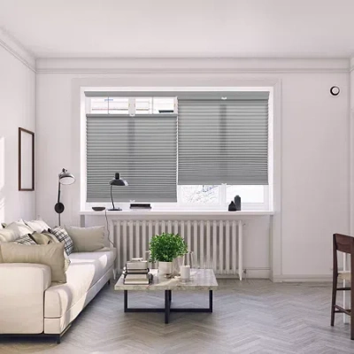 Eco Estates Honeycomb Custom Cordless Top Down Bottom Up Light-filtering Cellular Shade In Gray