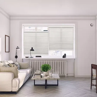 Eco Estates Honeycomb Custom Cordless Top Down Bottom Up Light-filtering Cellular Shade In Neutral