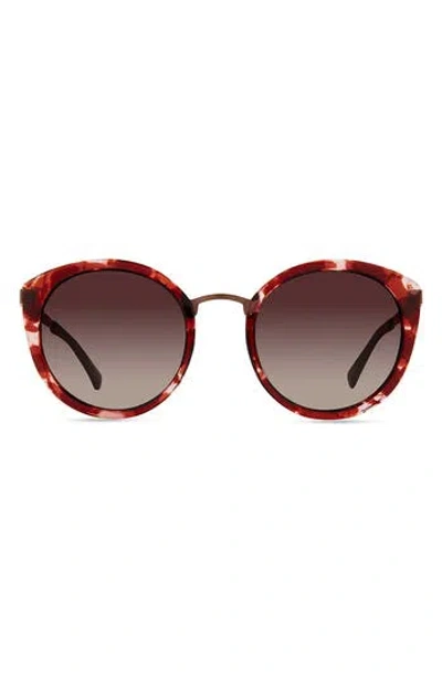 Eco Etna 52mm Polarized Round Sunglasses In Brown