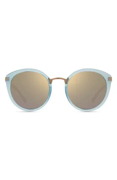 Eco Etna 52mm Polarized Round Sunglasses In Blue