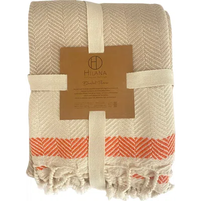 Eco Hilana Pipa Sustainable Hand-loomed Throw Blanket In Beige