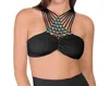 Eco Peace High Neck Bikini Top In Black In Black