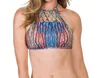 Eco Peace High Neck Bikini Top In Indio In Multi