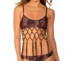 Eco Peace Jungle Jam Beaded Fishnet Bralette Bikini Top In Epe Jungle Jam In Multi