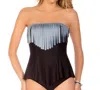 Eco Swim Eco Loop Fringe Tankini Top In Black In Black
