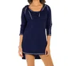 ECO SWIM HOODED LONG SLEEVE TUNIC IN NAVY