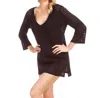 Eco Swim Jacquard 3/4 Sleeve Tunic In Eco Black In Black