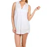 Eco Swim Jacquard Collared Tunic Coverup In White In White