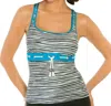 Eco Swim Racerback Tankini Top In Stripe In Multi